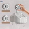 Suction Cup Bathroom Storage Rack with Hooks for Room Kitchen. 
