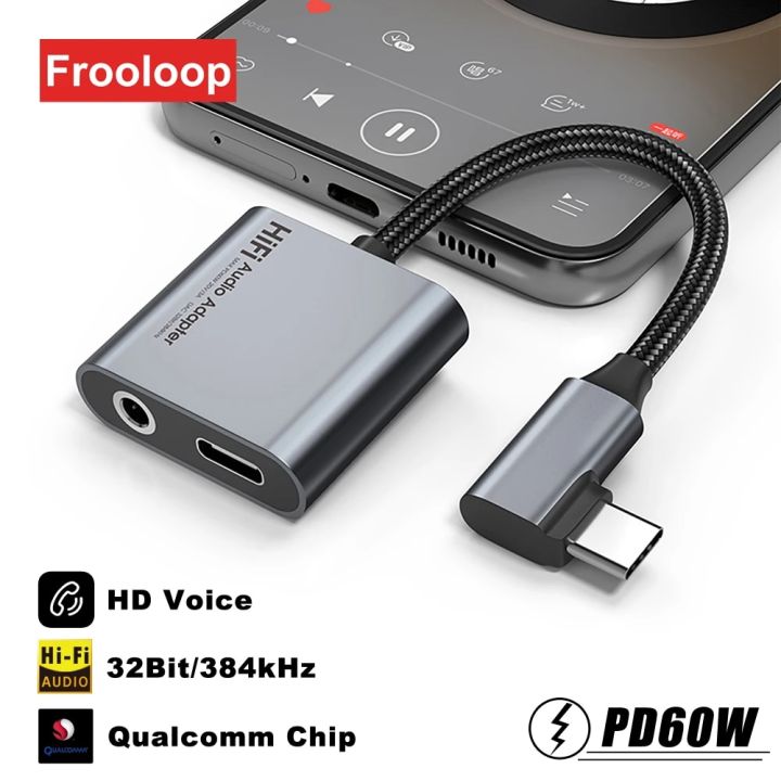 USB C To 3.5 MM Jack Adapter Type-C 3.5mm Earphone HiFi AUX Audio Converter PD 60W Charger Headphone Cable For Samsung iPad Pro