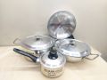 Kiam 7 Pcs Family Pack Cookware Set Pure Aluminium. Casserole Stock Pot, Korai, Milk Pan,Fry Pan & Lid Set. Model: A400.. 