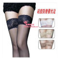Lace Stockings Transparent Knee High Socks Thigh High Long Socks Stockings with Anti-slip Stocking for Women. 