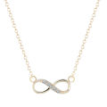 Cxwind-Tiny Infinity Pendant Zircon Necklace for Women, Symbol of Promise, Charm Chain, Best Necklace, Infinite Love. 