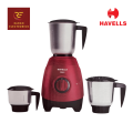 Havells Zello Red 3 Jar 750W Mixer Grinder, For Wet & Dry Grinding RANGO. 