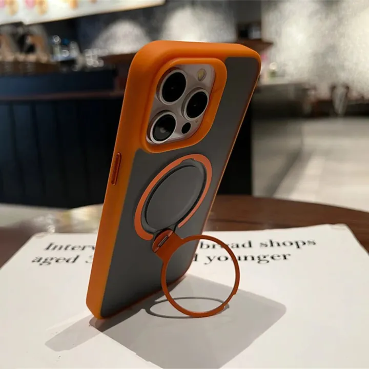 HOCE%20360%C2%B0Rotation%20Stand%20Magnetic%20Phone%20Cases%20For%20iPhone%2012%2013%2014%2015%20Pro%20Max%2014%2015%20Plus%20MagSafe%20Case%20With%20Folding%20Ring%20Holder%20Stand%20Shockproof%20Bumper%20Frosted%20Transparent%20Hard%20Back%20Cover%20-%20Image%209