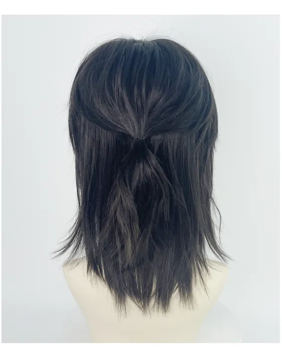 VICWIG%20Mullet%20Head%20Wig%20Short%20Synthetic%20Straight%20Black%20Fluffy%20Natural%20Wolf%20Tail%20Hair%20Men%20and%20Women%20Wig%20for%20Daily%20Party%20Cosplay%20-%20Image%202