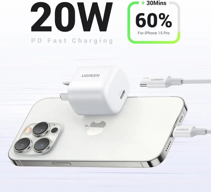 UGREEN%2020W%20GaN%20Charger%20PD%20Fast%20USB%20Type%20C%20%7B%20Adeptor%20only%20%7DWall%20Charger%20USB%20C%20PD3.0%20QC3.0%20Quick%20Charging%20For%20iPhone%2014%20pro%20Max%2013%2012%2011%20-%20Image%202