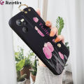 Jizetin for Realme C35 / Narzo 50A Prime Back Cover Pink Tulip Wrist Strap Phone Case Candy Color shock proof Protective Phone Cases. 