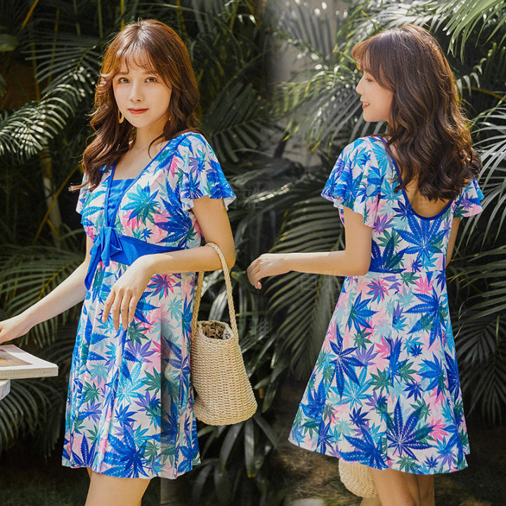 Swimsuit%20ladies%20plus%20size%20conservative%20one-piece%20skirt%20style%20middle-aged%20mom%20covering%20flesh%20thin%20flat%20corner%20beach%20vacation%20slightly%20chubby%20swimsuit%20-%20Image%206