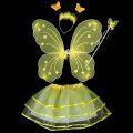 4Pcs/set Fairy Princess Kids Baby Girl Photo Costume Butterfly Wing Wand Headband Tutu Skirt Costume Clothes Set.