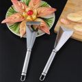 【hot】 Fruit Carving Knife Triangular Shape Stainless Steel Push Knife Peeling Scraper Chef Fruit Platter Artifact Food Carving Mold. 