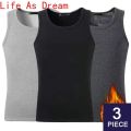 3pcs/lot Men Thermal Underwear Tops Fleece Tank Top Vest Winter Warm Base Layer Undershirt Thermo Clothing Breathable Underwears.