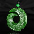 Fashion Green Jade Dragon jade Pendant Necklace Jewellery Chinese Hand-Carved Relax Healing Women Man Luck Gift.