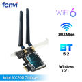 2974Mbps WiFi6 AX200 PCIE WiFi Card Adapter Bluetooth5.2 Dual Band 2.4G/5Ghz 802.11AX Wireless Adapter For Pc Desktop Windows 10.