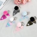 1PC Women Keychain Ouija Planchette Rresin Charms Handbag  Keyring with Puffer Ball Ouija Board Keyring Custom Made Welcome. 
