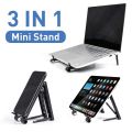 Foldable Laptop Stand Holder - 3 In 1 Portable Notebook Holder for iPhone, Xiaomi - Multifunction Adjustable Non-slip Desktop Bracket.
