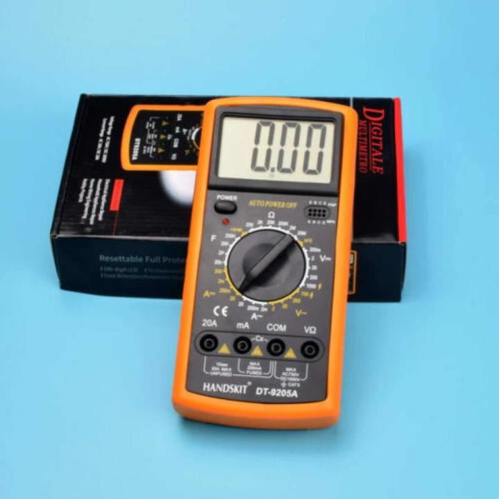 DT9205A 9205A Digital Multimeter DT9205A Voltage Ampere Ohm Meter Test Probe Extra Large Screen LCD Display Full Range Protection With Auto Power Off