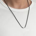 Black Korea Cord Chain String Necklace.