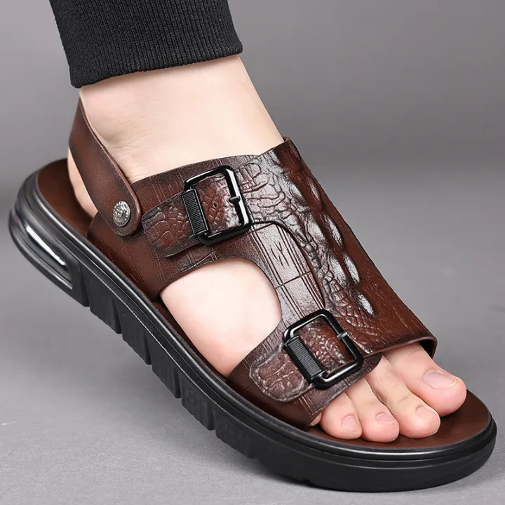 New%20men's%20summer%20sandals,%20men's%20cowhide%20beach%20shoes,%20casual%20men's%20shoes,%20crocodile%20print%20platform%20soles,%20dual-purpose%20breathable%20non-slip%20slippers%20-%20Image%203