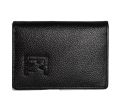 FM Leather Debit, Credit & visiting Card Holder- Black. 