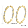 S925 Sterling Silver 39mm Big Circle Hoop Earrings For Women Fashion Wedding Fine Jewelry C Hoop Earring. 