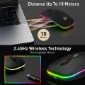 HP W10 Wireless Bluetooth Mouse, Rechargeable Dual Mode LED Mouse (Bluetooth 5.2 & USB Receiver) Portable Silent Mouse, for Laptop/Desktop/Tablet/Bluetooth Mouse. 