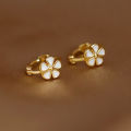 14k Flower Hoop Earings For Women Hikaw Silver Earrings  Non Tarnish Hypoallergenic Earings-MOILY. 