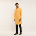 Masculine Light Orange Casual Slim Fit Panjabi For Men. 