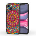 【Poggioio】 Mandala flower totem phone case for iPhone 11 12 Mini SE 7 8 6S 13 Pro Max XR XS X 15 14 Plus 14Pro 11pro 12pro soft cover. 