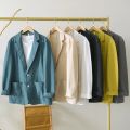 2023 Spring New Casual Linen and Cotton Safari Suits for Men Clothing Solid Color Blazers Men Jackets Oversize.