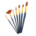 7 Pcs Paint Brush Set and 1 Pieces Artist Color Round Palette. 