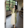 Long Sun Protection Cardigan Pleating Camisole Mid-Length Fairy Skirt Spring2023New fashion outfit. 