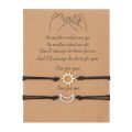 2Pcs/Set Fashion Sun Moon Couple Bracelet For Women Men Handmade Braided Rope Charm Bracelets Friendship Jewelry Lovers Gift.