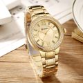 Curren 9004 Brand Women'S Fashion Watches Luxury Golden Stainless Steel Quartz Watch Ladies Dress Jewelry For Women Gifts Wristwatches-Golden -  Watch For Women. 