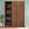 Regal Laminated Board Chevron 3 Door Cupboard - Antique  CBH-145-1-1-20 992948. 