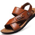 Summer Men Leather Sandals Classic Mens Shoes Beach Slippers Soft Sandals Male Roman Sandal Comfortable Outdoor Walking Footwear.