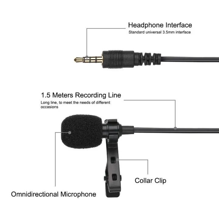 PULUZ%203.5mm%20Mini%20Portable%20Clip-on%20Lapel%20Lavalier%20Condenser%20Mic%20Wired%20Microphone%20for%20iPhone%20iPad%20Android%20Smartphone%20DSLR%20Camera%20Computer%20PC%20Laptop%20-%20Image%207