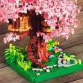 Cherry Blossom Tree House Building Blocks Compatible with Lego Small Micro Particle Adult Assembly Woodblock Toys and Gifts. 