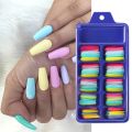 100Pcs/Box Candy Nails Full Cover Ballerina Acrylic Artificial False Nail Tips Press on Finger Manicure Extension Tools. 