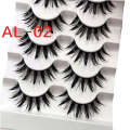 Wet Comic Barbie Sharp Thai Makeup Thick 5 Pairs of Fake Eyelashes, Natural Slim, Simulated Curling, Hard Stem Eyelashes.