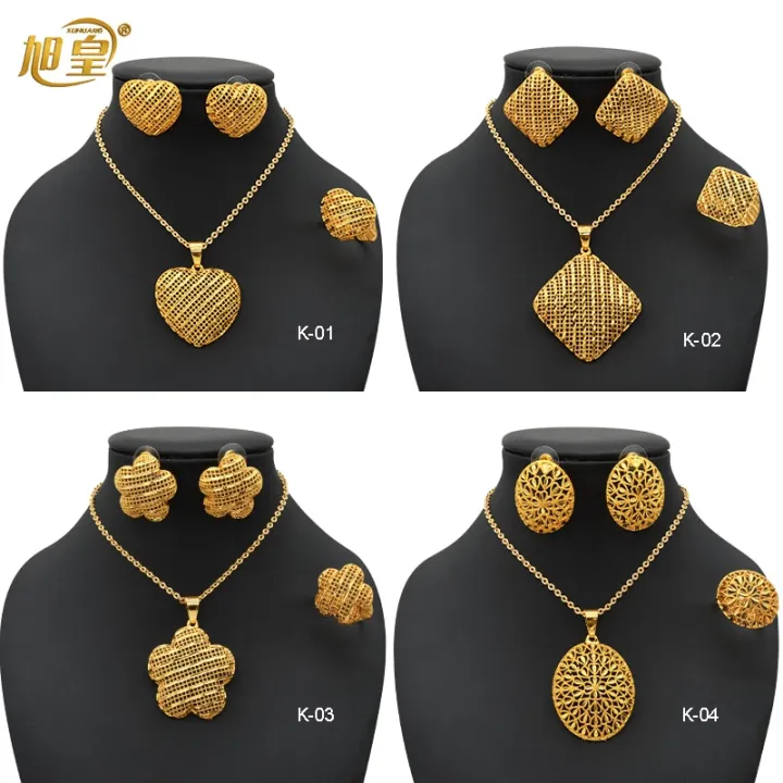 XUHUANG%20Luxury%20Dubai%20Gold%20Plated%20Jewelry%20Set%20For%20Women%20Flower%20With%20Tassel%20Big%20Nigerian%20Indian%20Bridal%20Necklaces%20Earrings%20Rings%20-%20Image%202