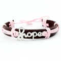 【Beiver Jewelry Store  】Alert Meningitis Epilepsy Pancreatic Cancer Domestic Violence Rett Syndrome Hope LeatherBracelet. 