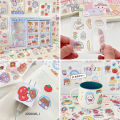 MOMO Sauce Cartoon Set Girl Heart and Paper Gift Box Handheld Account Sticker 100 Sheet Material Pack.