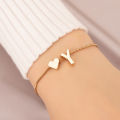 Simple Fashion Love Heart Bracelet For Women Personality Design 26 Letters Bracelet Hand Jewelry Golden Accessory Exquisite Girl Gifts Cologo. 