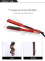 Ubeator -2.2CM/4.3CM Panel LED Display Hair Straightener Flat Iron Hair Curler Wave Straightening Iron Salon Tool-537-Orange/Black. 