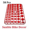 58 Pcs/Set Nut Cap For Motorcycle. Nut Bolt Cap Cover Motorbike Ornamental For Any Bike - Red.