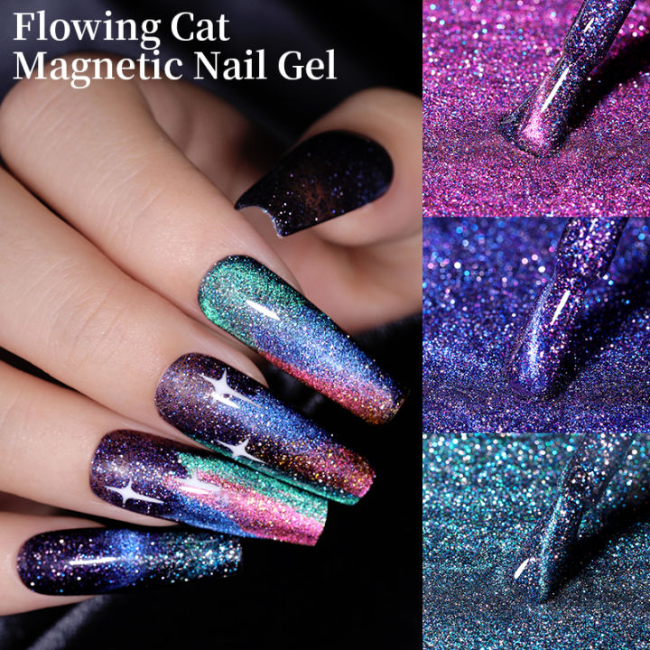 LILYCUTE%207ml%20Colorful%20Double%20Light%20Cat%20Magnetic%20Gel%20Nail%20Polish%20Sparkling%20Rainbow%20Glitter%20Semi%20Permanent%20Nail%20Art%20UV%20Gel%20Varnish%20-%20Image%203
