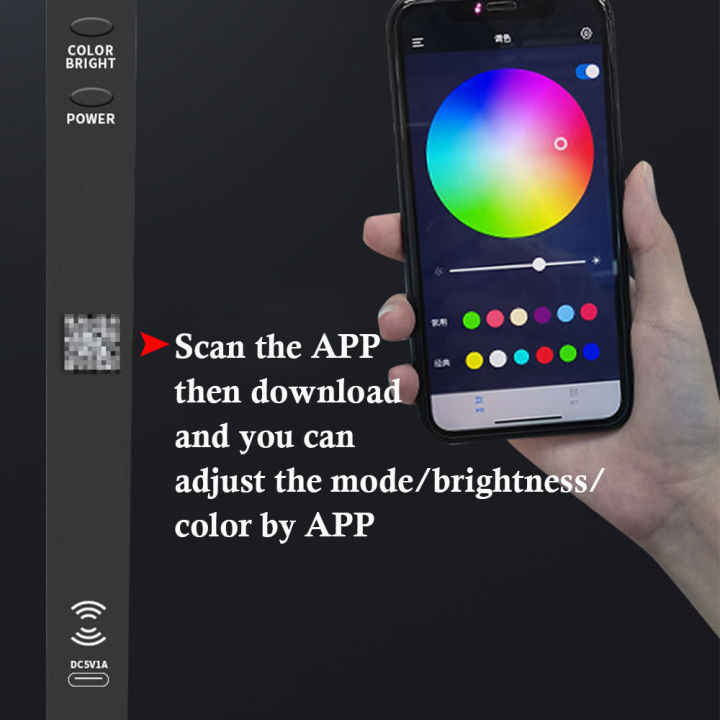 FTOYIN%20Creative%20RGB%20Music%20Sound%20Light%2032/40/3D%20Metalblack%20Wireless%20Music%20Rhythm%20Light%20APP%20Control%20USB%20Rechargeable%20LED%20Light%20Bar%20-%20Image%204