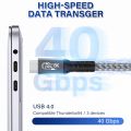 UGOURD USB4 Cable 40Gbps 240W Thunderbolt 4 Type C Fast Charging Cable Thunderbolt3 USB C to C Data Transfer Cable For eGPU 2m.