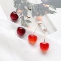 2023 New Japan Korean Cherry Fruit Shaped Drop Earrings For Women Sweet Girls Cute Brincos Line Pendientes Jewelry Gifts. 