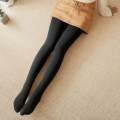 Fleece Lined Tights Stockings for Women Fake Translucent Fleece Winter Warm Tights High Waist , Black, 200g With feet. 