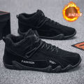 Five finger cotton shoes 2023 winter fleece anti slip men's shoes mid-top youth casual warm cotton boots trend booties. 